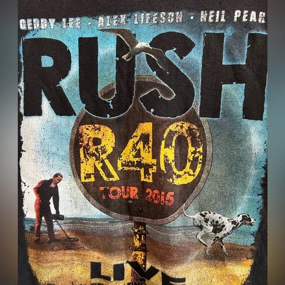 Rush 2015 R40 World Tour Concert T Shirt Celebrating 40 Years XL Cotton - Picture 2 of 4